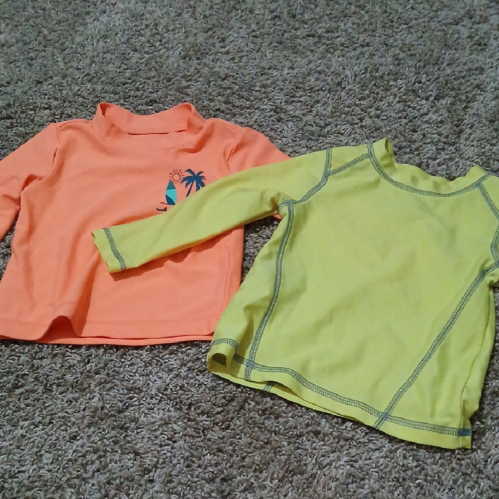 Kids Swim Rash Guard Set - Orange and Yellow